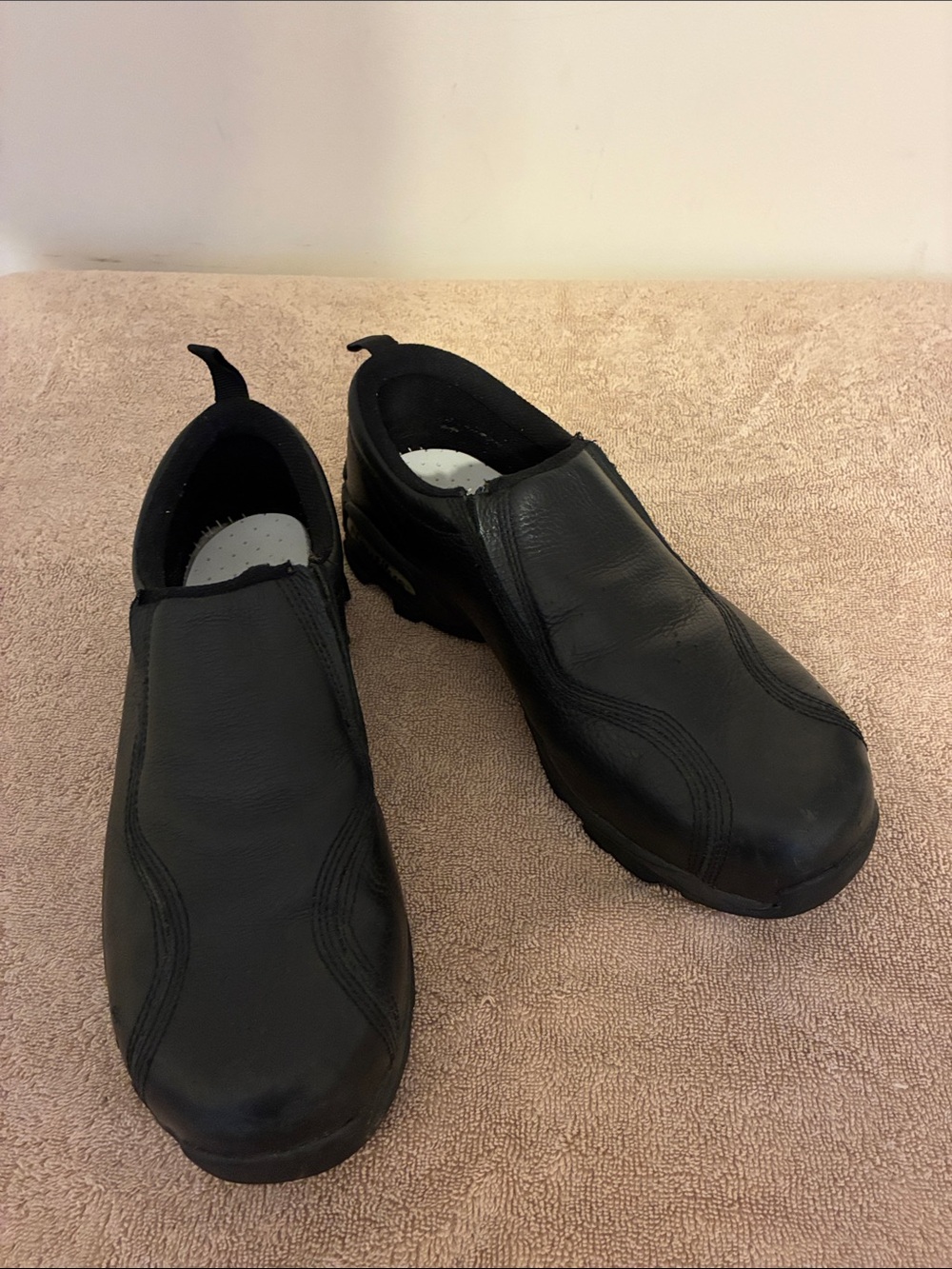 Men’s size 14W Nautilus Black‎ Slip-On Leather Work Loafers